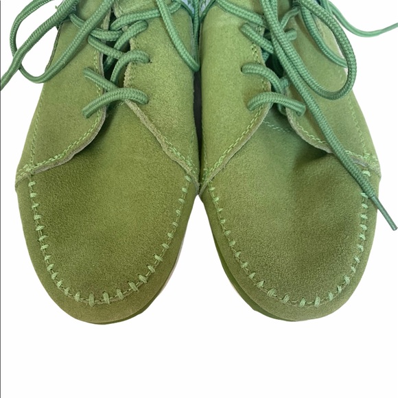 Nike bright green suede tie sneaker shoes - Picture 6 of 7